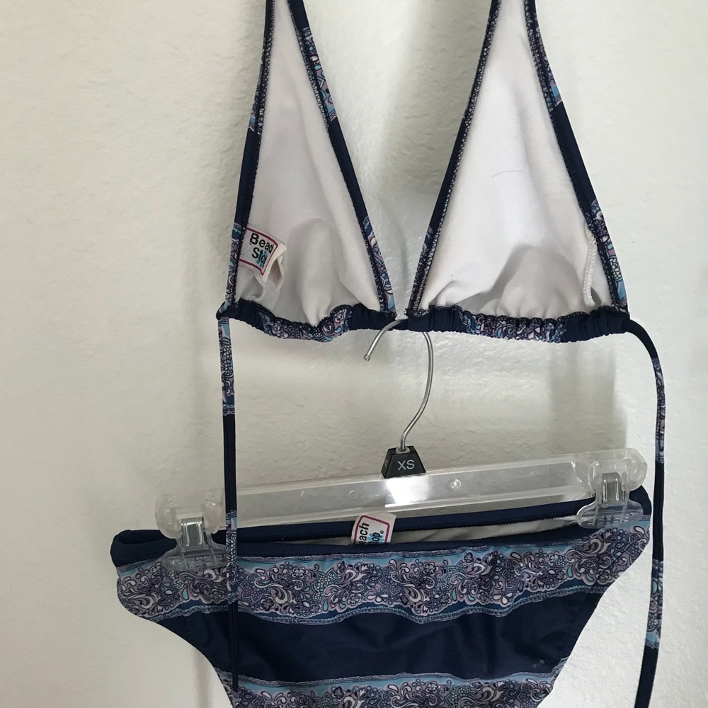 Patterned triangle top bikini